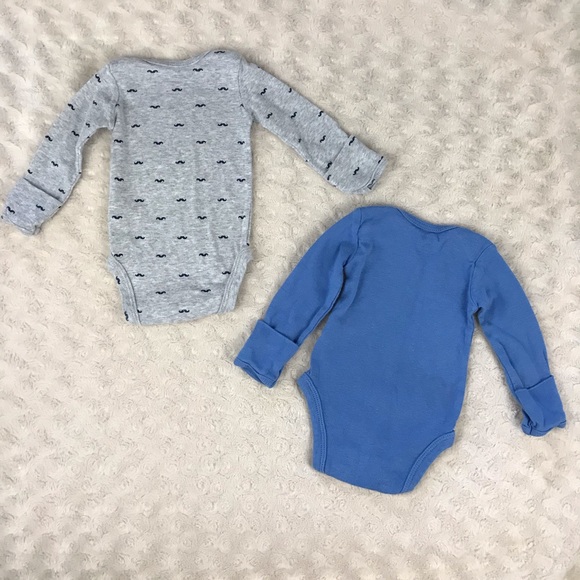 Carter’s Newborn Baby Boy Bodysuit Bundle Mustache - Picture 3 of 4